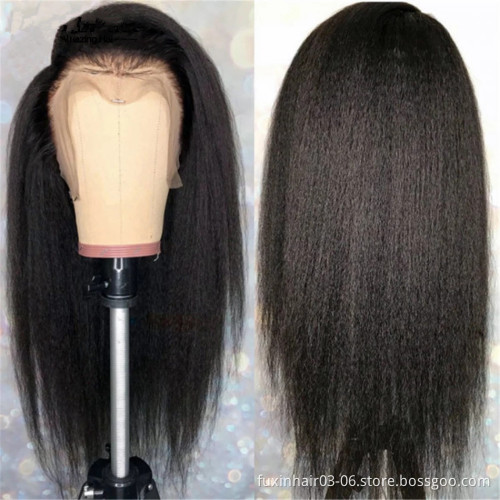 Natural Color Free Samples Yaki Human Hair Long Remy Full Swiss Lace Wigs Peruvian Women's Wigs For Black Women
